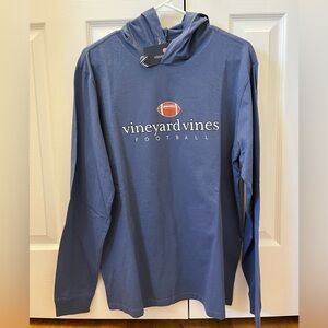 Vineyard Vines Football Graphic Hoodie Tee Size Medium NWT